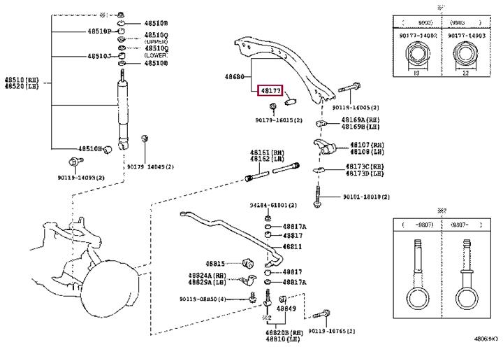 4817760010 Toyota Control arm bushing