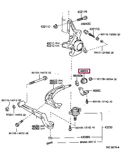 Rubber bushes Toyota Previa: 4865528010 Toyota Hob Lever