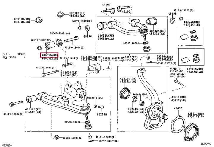 Toyota 48655-60010 Control arm bushing 4865560010 4865560010 Toyota Control arm bushing