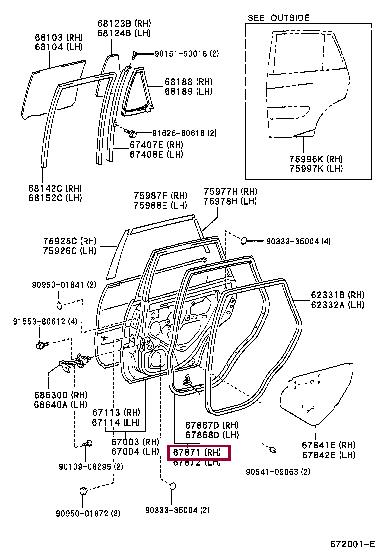 6787142020 Toyota Door seal