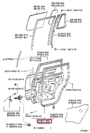 6787160070 Toyota Door seal