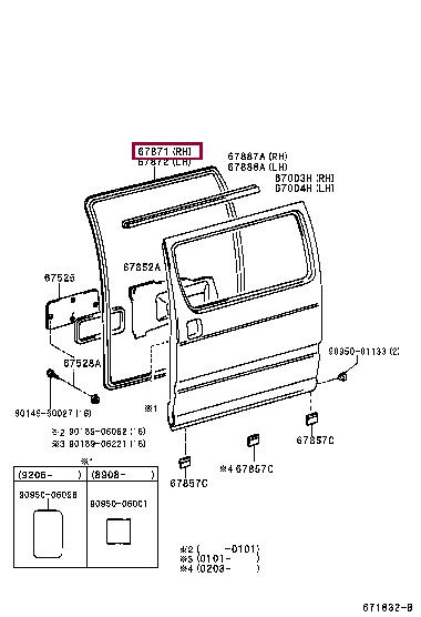 6787195J02 Toyota Door seal