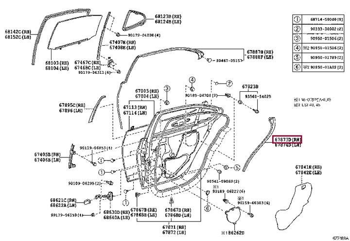 6787350040 Toyota Door seal