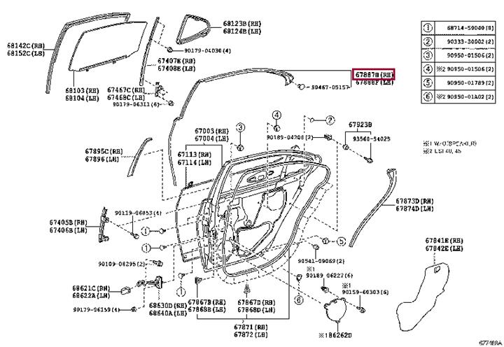 6788750070 Toyota Door seal
