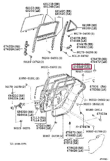 6788850030 Toyota Door seal
