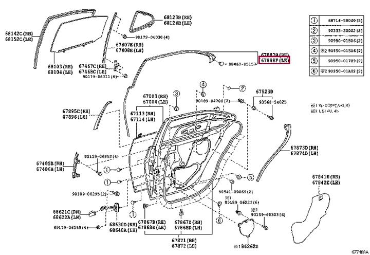 6788850070 Toyota Door seal