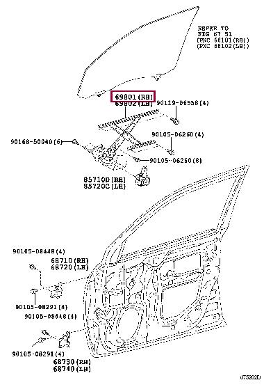 Toyota 69801-60080 Auto part 6980160080 6980160080 Toyota Auto part