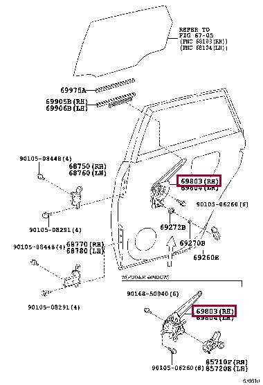 6980342040 Toyota Window Regulator