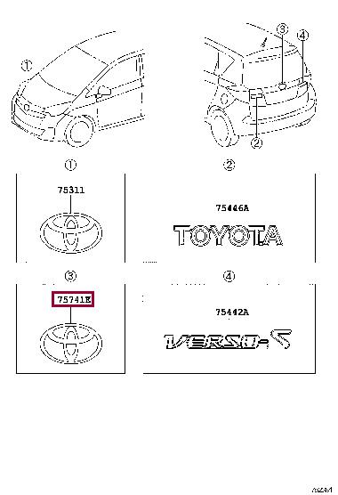 9097502129 Toyota Emblem