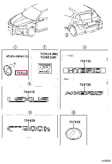 Toyota 90975-02227 Radiator lattice emblem (logo) 9097502227