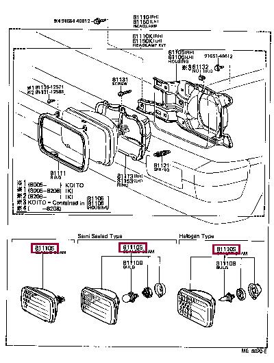 9098104004 Toyota Headlamp
