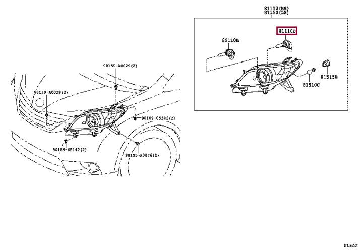 Toyota 90981-AD008 Halogen lamp 12V 90981AD008 90981AD008 Toyota Halogen lamp 12V