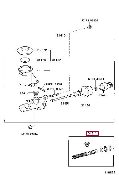 0431126050 Toyota Clutch master cylinder repair kit