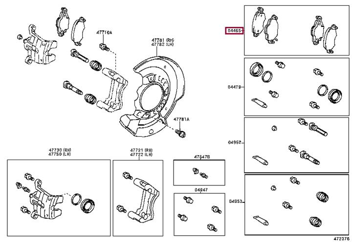 Toyota 04465-0D040 Brake Pad Set, disc brake 044650D040