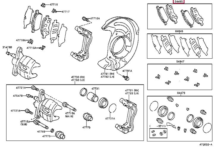 Toyota 04465-20490 Brake Pad Set, disc brake 0446520490