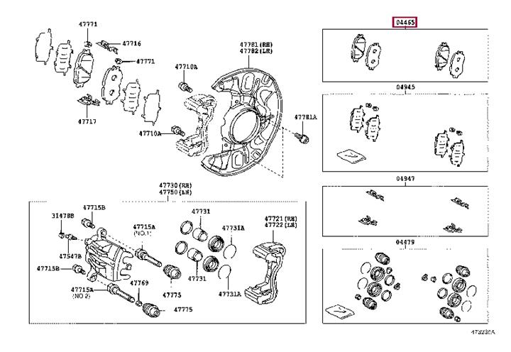 Toyota 04465-21020 Brake Pad Set, disc brake 0446521020