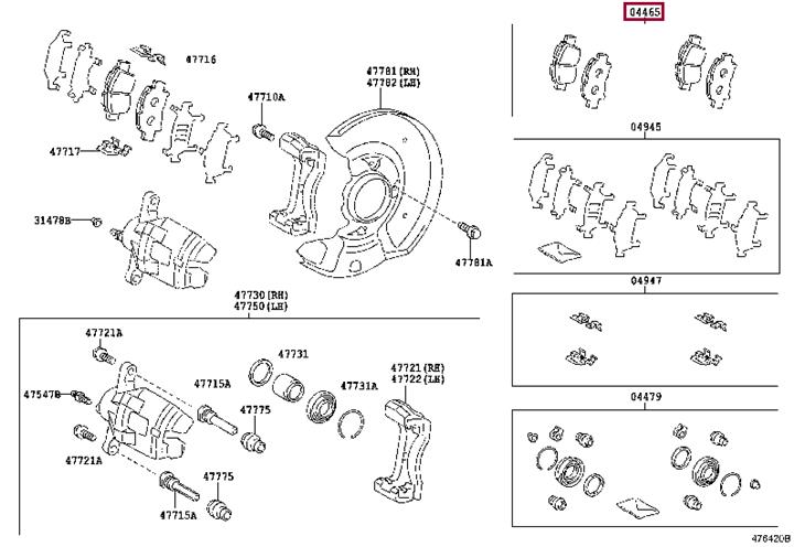 Toyota 04465-52170 Brake Pad Set, disc brake 0446552170