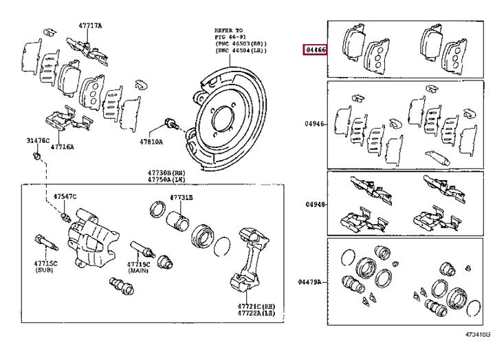 Toyota 04466-21010 Brake Pad Set, disc brake 0446621010