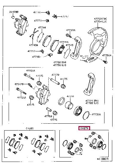 Toyota 04479-12140 Repair Kit, brake caliper 0447912140
