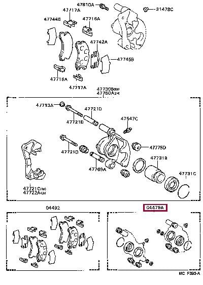 Toyota 04479-33040 Repair Kit, brake caliper 0447933040