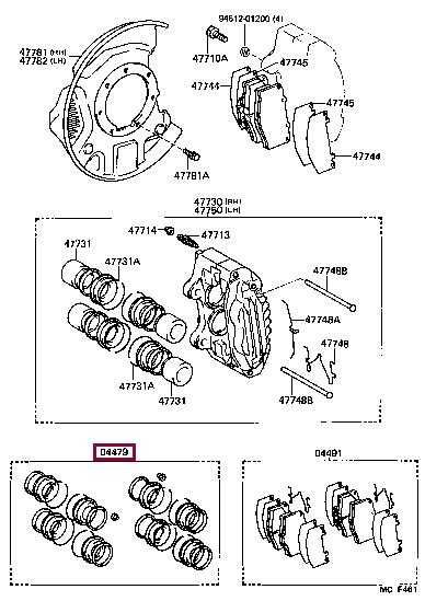Toyota 04479-35010 Repair Kit, brake caliper 0447935010