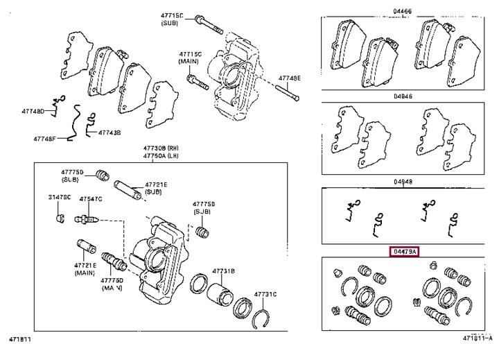 Toyota 04479-42020 Repair Kit, brake caliper 0447942020