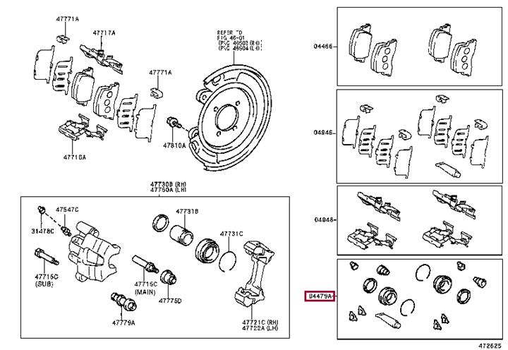 Toyota 04479-48030 Repair Kit, brake caliper 0447948030