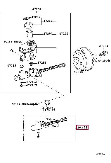 Toyota 04493-60290 Brake master cylinder repair kit 0449360290