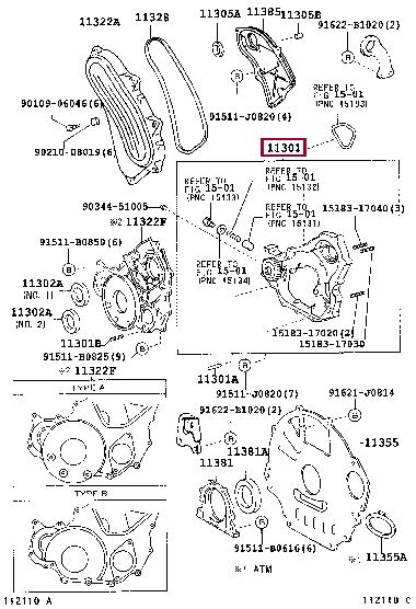 1130117041 Toyota CASE SUB-ASSY,