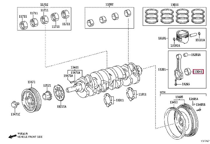 Toyota 13041-0C020-04 Connecting rod bearing 130410C02004
