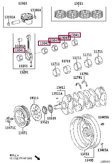 130410T03003 Toyota Connecting rod bearing