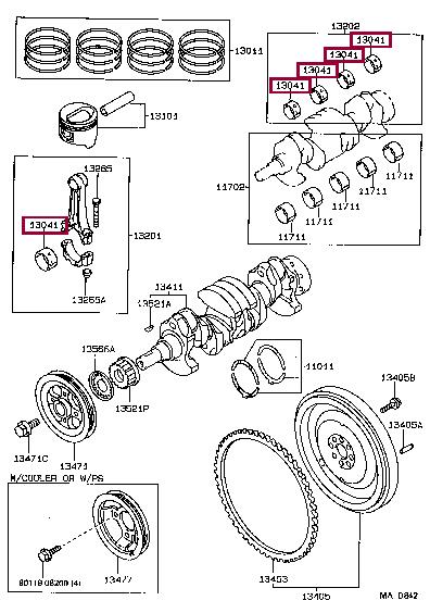 130411101001 Toyota Connecting rod bearing