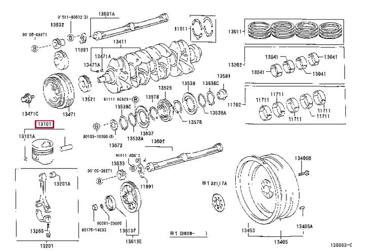 Toyota 13101-67050-02 Piston set 131016705002 131016705002 Toyota Piston set