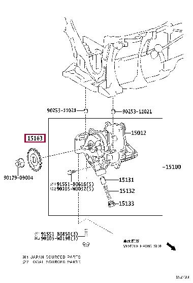 Toyota 15163-28010 Sprocket-oil pump 1516328010