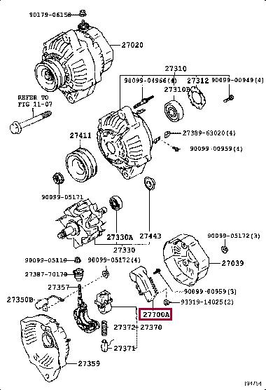 Toyota 27700-35041 Generator regulator 2770035041