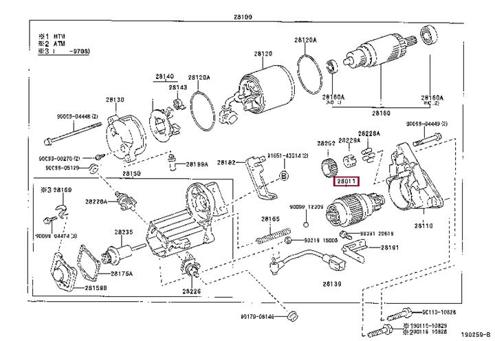 2801164130 Toyota Freewheel Gear, starter