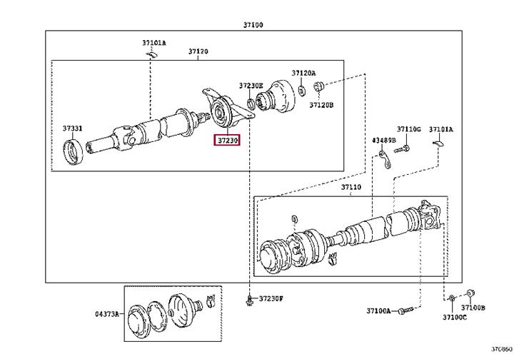 Toyota 37230-42010 Cardan shaft suspension 3723042010