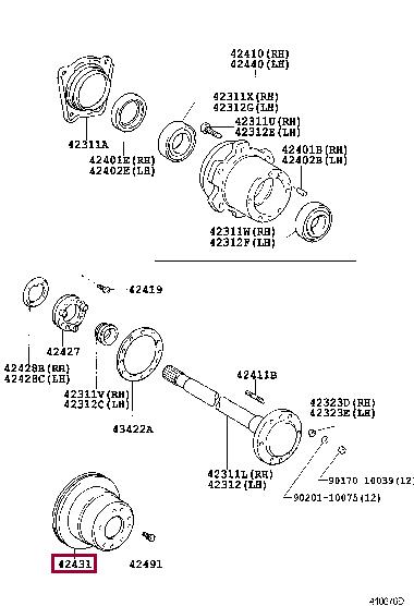 Toyota 42431-60241 Rear ventilated brake disc 4243160241