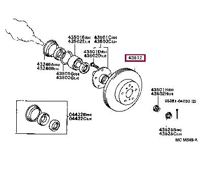Brake disc Toyota Carina E: 4351220530 Toyota Brake disc