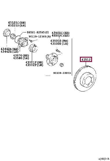 Toyota 43512-35320 Brake disc 4351235320