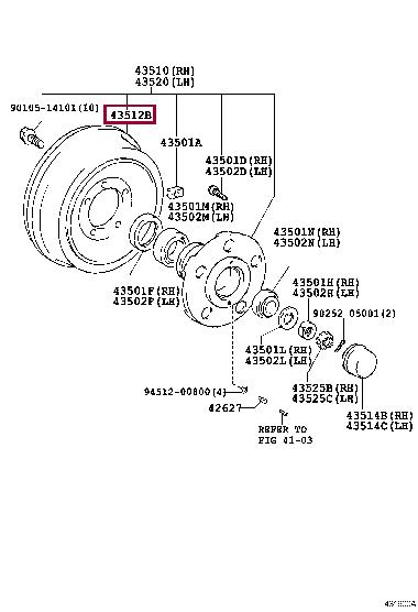 4351236191 Toyota Brake drum