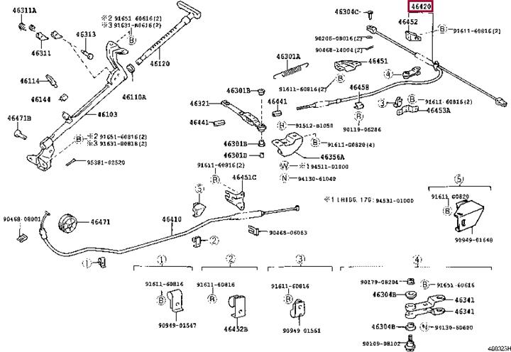 Toyota 46420-26310 Cable Pull, parking brake 4642026310