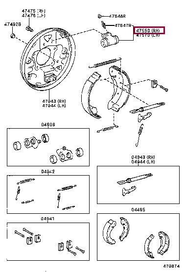 Toyota 47550-05030 Repair kit for brake cylinder 4755005030