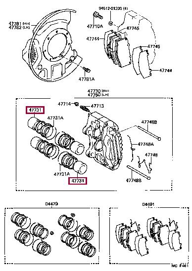 Toyota 47731-35010 Brake caliper piston 4773135010