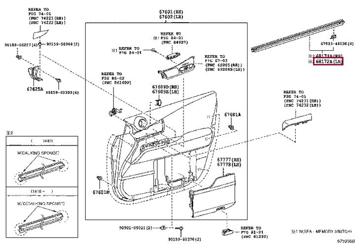 6817248050 Toyota WEATHERSTRIP FR DOO