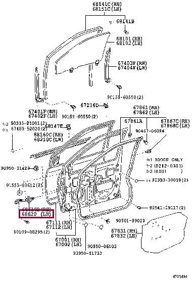 6862052010 Toyota Check assy, front door, lh