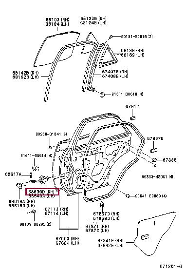 6863048010 Toyota Door limiter