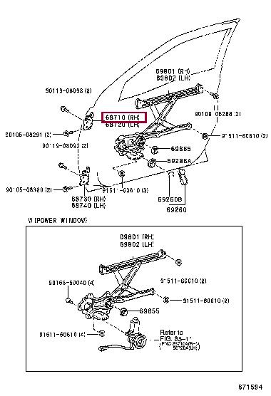 6871012101 Toyota Door hinge