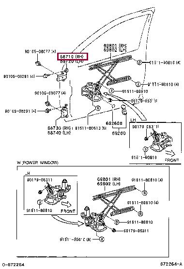 6871052010 Toyota Door hinge