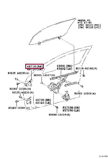 68710AA020 Toyota Door hinge